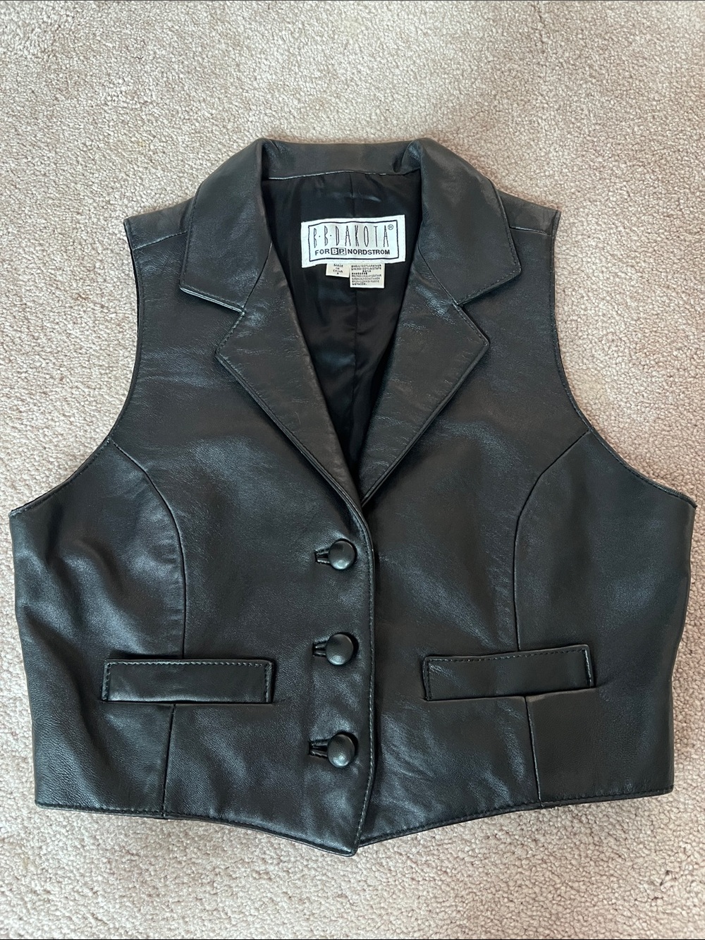 100% genuine mini leather vest